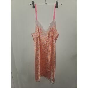 Victoria's secret floral satin lace trim nigthgown dress M